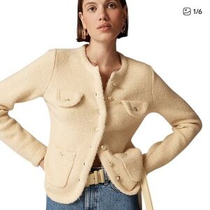 NWT J. CREW Textured Sweater Lady Jacket in Aged Parchment Size Small